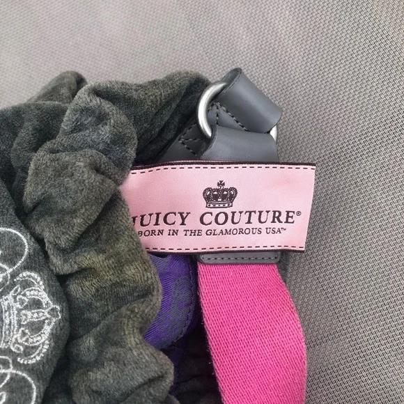 Juicy Couture Vintage 2002 Gray and Pink Velour Bag - Picture 15 of 16